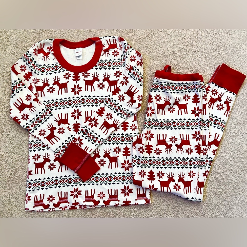 Hanna Andersson Ladies Deer Deer Organic Cotton Pajamas Set Size MEDIUM NEW